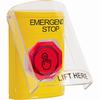 SS2226ES-EN STI Yellow Indoor Only Flush or Surface Momentary (Illuminated) with Red Lens Stopper Station with EMERGENCY STOP Label English