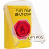 SS2226PS-EN STI Yellow Indoor Only Flush or Surface Momentary (Illuminated) with Red Lens Stopper Station with FUEL PUMP SHUT DOWN Label English