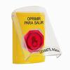 SS2226PX-ES STI Yellow Indoor Only Flush or Surface Momentary (Illuminated) with Red Lens Stopper Station with PUSH TO EXIT Label Spanish