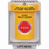 SS2232HV-EN STI Yellow Indoor/Outdoor Flush Key-to-Reset (Illuminated) Stopper Station with HVAC SHUT DOWN Label English