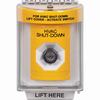 SS2233HV-EN STI Yellow Indoor/Outdoor Flush Key-to-Activate Stopper Station with HVAC SHUT DOWN Label English