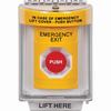 SS2234EX-EN STI Yellow Indoor/Outdoor Flush Momentary Stopper Station with EMERGENCY EXIT Label English