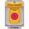 SS2237EX-EN STI Yellow Indoor/Outdoor Flush Weather Resistant Momentary (Illuminated) with Red Lens Stopper Station with EMERGENCY EXIT Label English