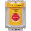 SS2239ZA-EN STI Yellow Indoor/Outdoor Flush Turn-to-Reset (Illuminated) Stopper Station with Non-Returnable Custom Text Label English