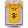 SS2240ZA-EN STI Yellow Indoor/Outdoor Flush w/ Horn Key-to-Reset Stopper Station with Non-Returnable Custom Text Label English