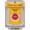 SS2241ZA-EN STI Yellow Indoor/Outdoor Flush w/ Horn Turn-to-Reset Stopper Station with Non-Returnable Custom Text Label English