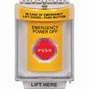 SS2245PO-EN STI Yellow Indoor/Outdoor Flush w/ Horn Momentary (Illuminated) Stopper Station with EMERGENCY POWER OFF Label English
