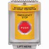 SS2249ES-EN STI Yellow Indoor/Outdoor Flush w/ Horn Turn-to-Reset (Illuminated) Stopper Station with EMERGENCY STOP Label English