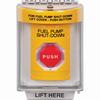 Show product details for SS2249PS-EN STI Yellow Indoor/Outdoor Flush w/ Horn Turn-to-Reset (Illuminated) Stopper Station with FUEL PUMP SHUT DOWN Label English
