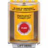 SS2271PO-EN STI Yellow Indoor/Outdoor Surface Turn-to-Reset Stopper Station with EMERGENCY POWER OFF Label English