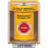 SS2274PO-EN STI Yellow Indoor/Outdoor Surface Momentary Stopper Station with EMERGENCY POWER OFF Label English