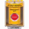 SS2279EX-EN STI Yellow Indoor/Outdoor Surface Turn-to-Reset (Illuminated) Stopper Station with EMERGENCY EXIT Label English