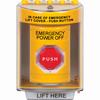 SS2279PO-EN STI Yellow Indoor/Outdoor Surface Turn-to-Reset (Illuminated) Stopper Station with EMERGENCY POWER OFF Label English