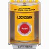 SS2281LD-EN STI Yellow Indoor/Outdoor Surface w/ Horn Turn-to-Reset Stopper Station with LOCKDOWN Label English