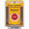 SS2281PO-EN STI Yellow Indoor/Outdoor Surface w/ Horn Turn-to-Reset Stopper Station with EMERGENCY POWER OFF Label English