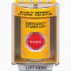 SS2285PO-EN STI Yellow Indoor/Outdoor Surface w/ Horn Momentary (Illuminated) Stopper Station with EMERGENCY POWER OFF Label English