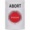 SS2309AB-EN STI White No Cover Turn-to-Reset (Illuminated) Stopper Station with ABORT Label English