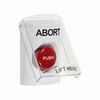 SS2321AB-EN STI White Indoor Only Flush or Surface Turn-to-Reset Stopper Station with ABORT Label English