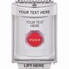 SS2335ZA-EN STI White Indoor/Outdoor Flush Momentary (Illuminated) Stopper Station with Non-Returnable Custom Text Label English
