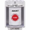 SS2371AB-EN STI White Indoor/Outdoor Surface Turn-to-Reset Stopper Station with ABORT Label English
