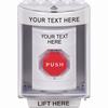 SS2379ZA-EN STI White Indoor/Outdoor Surface Turn-to-Reset (Illuminated) Stopper Station with Non-Returnable Custom Text Label English