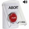 SS23A1AB-EN STI White Indoor Only Flush or Surface w/ Horn Turn-to-Reset Stopper Station with ABORT Label English
