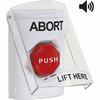 SS23A5AB-EN STI White Indoor Only Flush or Surface w/ Horn Momentary (Illuminated) Stopper Station with ABORT Label English