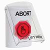 SS23A7AB-EN STI White Indoor Only Flush or Surface w/ Horn Weather Resistant Momentary (Illuminated) with Red Lens Stopper Station with ABORT Label English