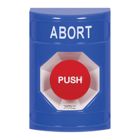 SS2401AB-EN STI Blue No Cover Turn-to-Reset Stopper Station with ABORT Label English