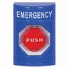SS2401EM-EN STI Blue No Cover Turn-to-Reset Stopper Station with EMERGENCY Label English
