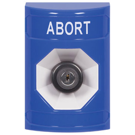 SS2403AB-EN STI Blue No Cover Key-to-Activate Stopper Station with ABORT Label English