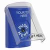 SS2420ZA-EN STI Blue Indoor Only Flush or Surface Key-to-Reset Stopper Station with Non-Returnable Custom Text Label English