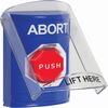 SS2429AB-EN STI Blue Indoor Only Flush or Surface Turn-to-Reset (Illuminated) Stopper Station with ABORT Label English
