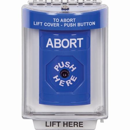 SS2430AB-EN STI Blue Indoor/Outdoor Flush Key-to-Reset Stopper Station with ABORT Label English