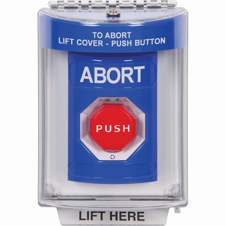 SS2439AB-EN STI Blue Indoor/Outdoor Flush Turn-to-Reset (Illuminated) Stopper Station with ABORT Label English