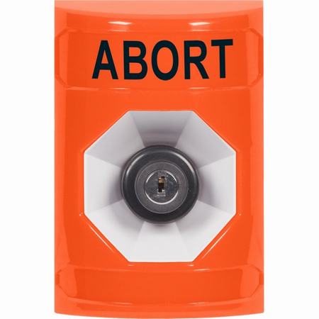 SS2503AB-EN STI Orange No Cover Key-to-Activate Stopper Station with ABORT Label English