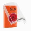 SS25A6XT-ES STI Orange Indoor Only Flush or Surface w/ Horn Momentary (Illuminated) with Red Lens Stopper Station with EXIT Label Spanish