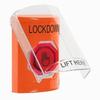 SS25A7LD-EN STI Orange Indoor Only Flush or Surface w/ Horn Weather Resistant Momentary (Illuminated) with Red Lens Stopper Station with LOCKDOWN Label English