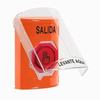 SS25A7XT-ES STI Orange Indoor Only Flush or Surface w/ Horn Weather Resistant Momentary (Illuminated) with Red Lens Stopper Station with EXIT Label Spanish