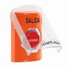 SS25A8XT-ES STI Orange Indoor Only Flush or Surface w/ Horn Pneumatic (Illuminated) Stopper Station with EXIT Label Spanish