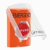 SS25A9EM-EN STI Orange Indoor Only Flush or Surface w/ Horn Turn-to-Reset (Illuminated) Stopper Station with EMERGENCY Label English