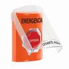 SS25A9EM-ES STI Orange Indoor Only Flush or Surface w/ Horn Turn-to-Reset (Illuminated) Stopper Station with EMERGENCY Label Spanish