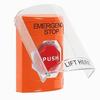 SS25A9ES-EN STI Orange Indoor Only Flush or Surface w/ Horn Turn-to-Reset (Illuminated) Stopper Station with EMERGENCY STOP Label English