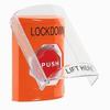 SS25A9LD-EN STI Orange Indoor Only Flush or Surface w/ Horn Turn-to-Reset (Illuminated) Stopper Station with LOCKDOWN Label English