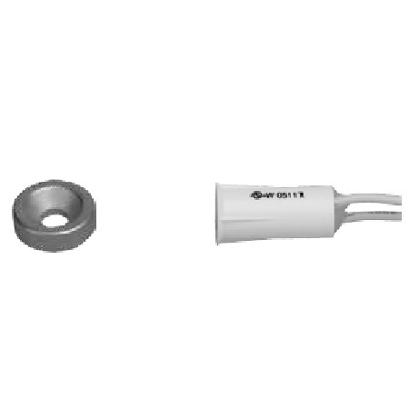 STB-11BDM-WH-10 Tane Alarm 3/8 Diameter Normally Closed Open Loop Stubby Type Donut Recessed Magnetic Contact Magnet .5" Gap - Pack of 10 - White