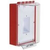 STI-13400NR STI Universal Stopper Dome Cover Enclosed Back Box, Sealed Mounting Plate No Label Hood - No Label - Red