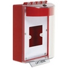 STI-13910NR STI Universal Stopper Dome Cover Enclosed Back Box, European Open Mounting Plate and Hood - No Label - Red