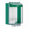 STI-14220CG STI Universal Stopper Low Profile Cover Surface Mount and Hood with Horn - Custom Label - Green - Non-Returnable