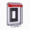 STI-14310FR STI Universal Stopper Low Profile Cover Enclosure Flush Back Box and Hood - Fire Label - Red
