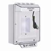 STI-14430CW STI Universal Stopper Low Profile Cover Enclosed Back Box, Sealed Mounting Plate and Hood with Horn and Relay - Custom Label - White - Non-Returnable